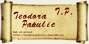 Teodora Papulić vizit kartica